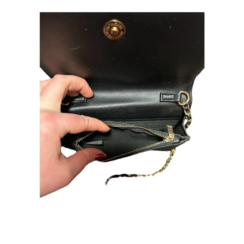 Bebe Black and Gold Mini Quilted Bag - Picture 7 of 7